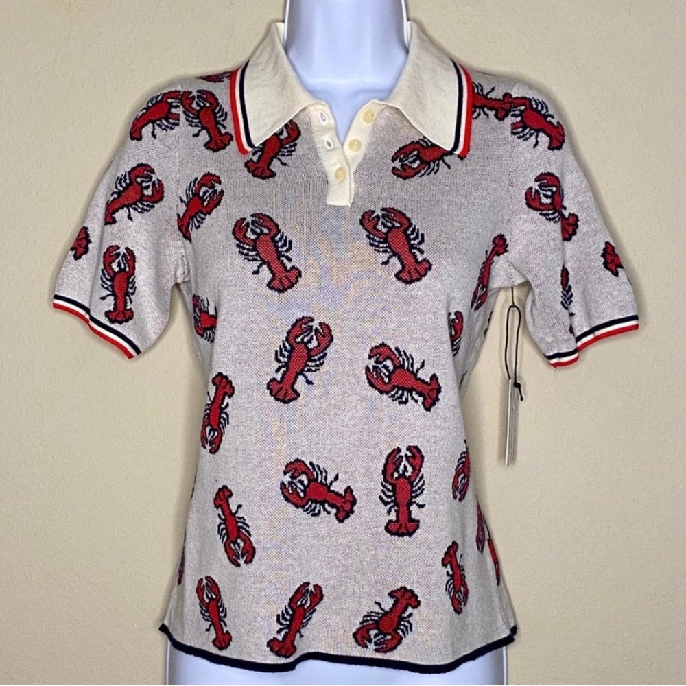 Lobster knit short-sleeve polo